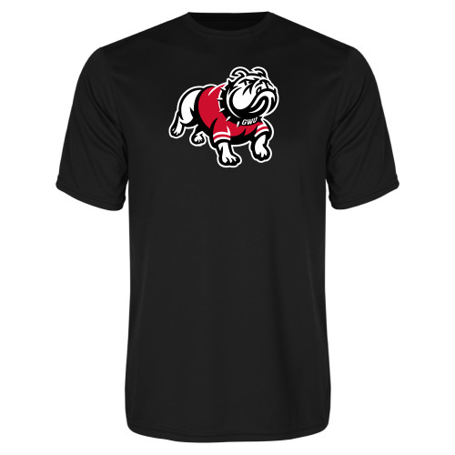  Black Performance Tee - GWU Primary Athletic Mark