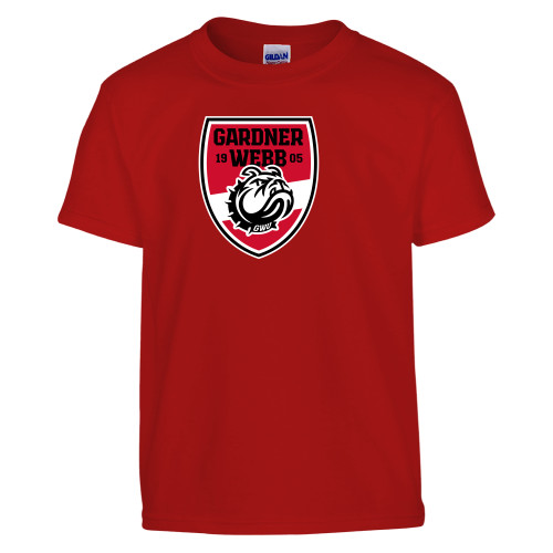  Youth Red T Shirt - GWU Soccer Shield Mark