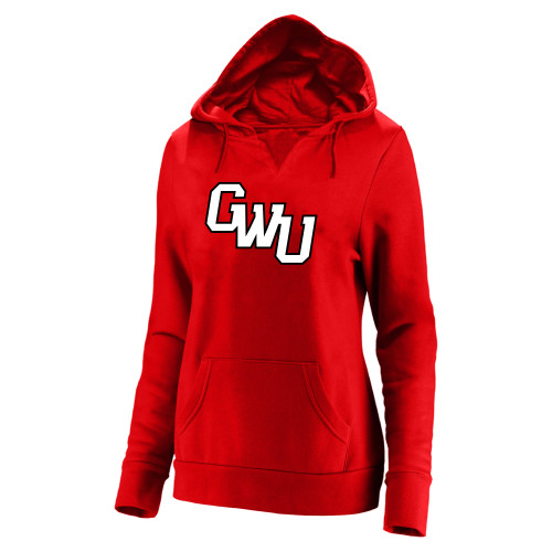  Womens Plus Red Hoodie - GWU Monogram