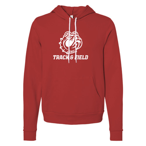  Bella + Canvas Red Fleece Hood - GWU Track and Field