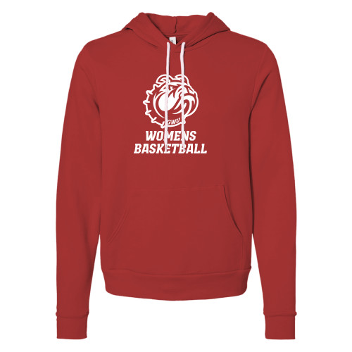  Bella + Canvas Red Fleece Hood - GWU Womens Basketball