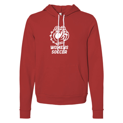  Bella + Canvas Red Fleece Hood - GWU Womens Soccer