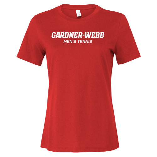  Bella + Canvas Womens Red Relaxed Cotton T Shirt - Gardner Webb Mens Tennis