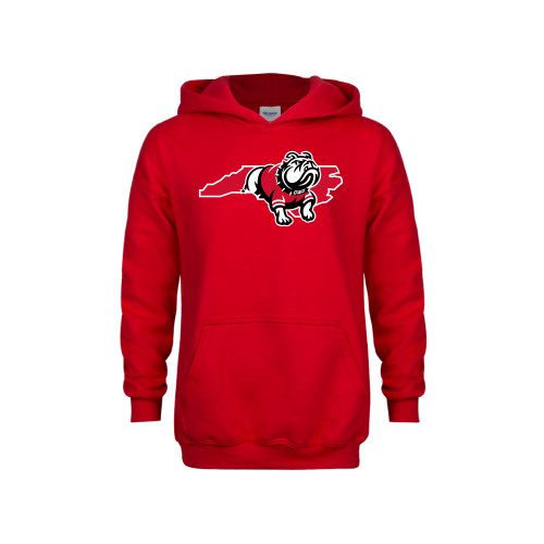  Youth Red Fleece Hoodie - North Carolina Mascot Mark