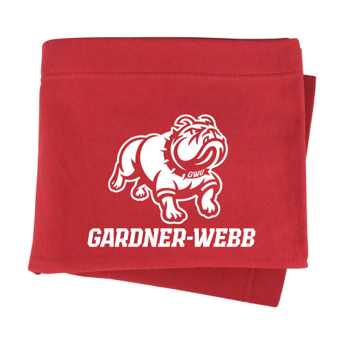  Red Sweatshirt Blanket - Gardner Webb Athletic Lockup