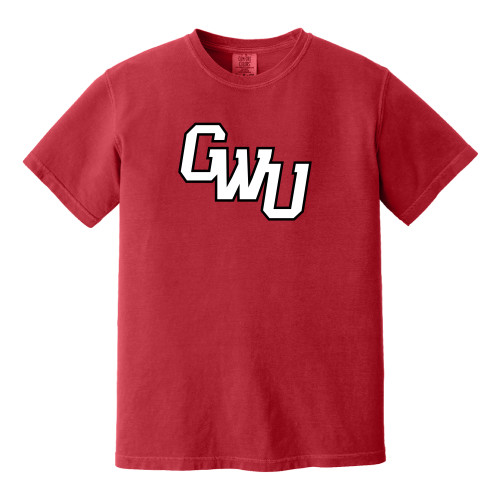  Comfort Colors Red T Shirt - GWU Monogram