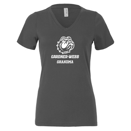  Bella + Canvas Womens Asphalt V Neck Cotton T Shirt - Gardner Webb Grandma