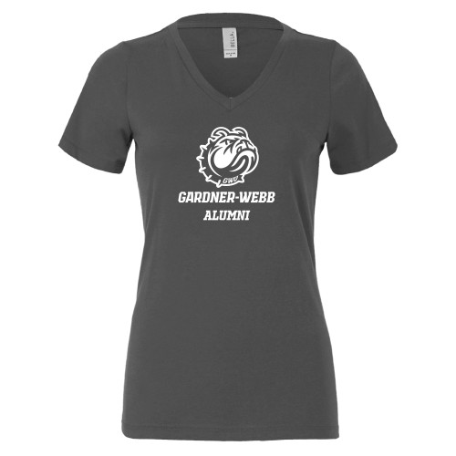 Bella + Canvas Womens Asphalt V Neck Cotton T Shirt - Gardner Webb Alumni