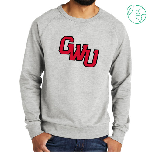  Allmade Light Grey Organic French Terry Crewneck Sweatshirt - GWU Monogram