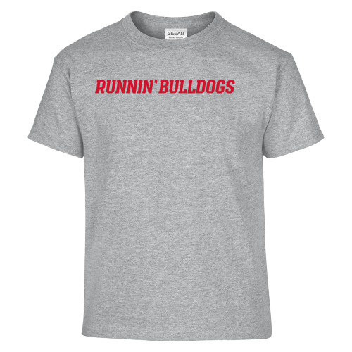  Youth Grey T Shirt - Runnin Bulldogs Word mark