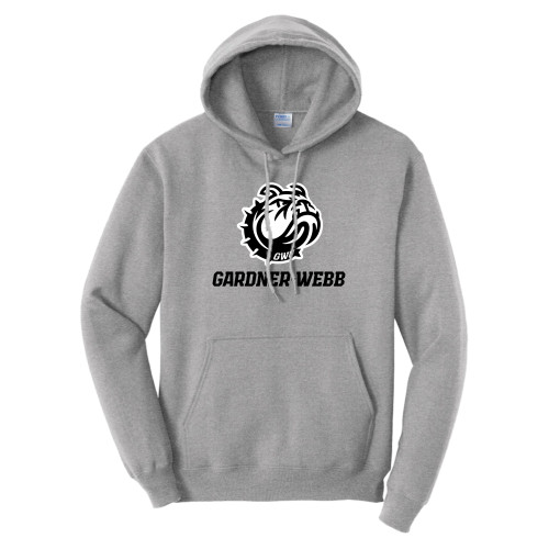  Tall Athletic Heather Fleece Hoodie - Gardner Webb Athletic Mascot Head Lockup