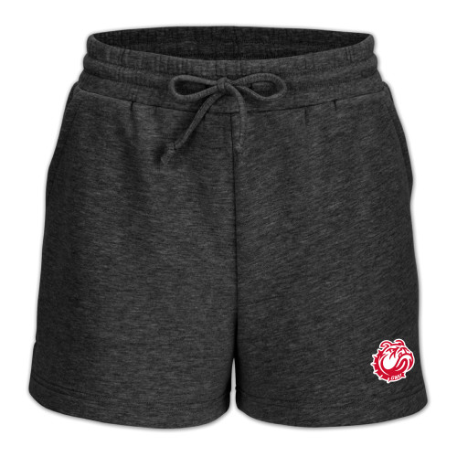  Boxercraft Womens Charcoal Heather Fleece Short - GWU Mascot Head