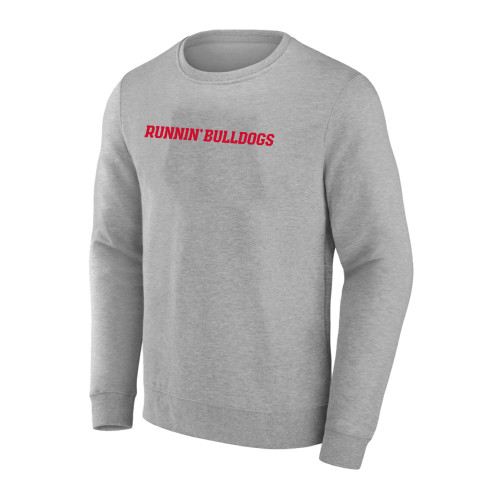  Extended Heather Grey Crew - Runnin Bulldogs Word mark