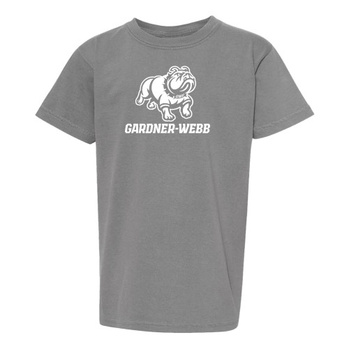  Comfort Colors Youth Grey T Shirt - Gardner Webb Athletic Lockup