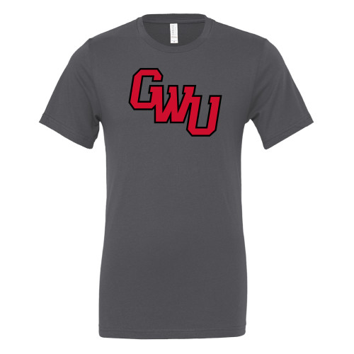  Bella + Canvas Asphalt Jersey Cotton T Shirt - GWU Monogram
