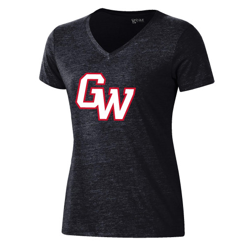 Gardner Webb Gear Womens Black Triblend VNeck Tee