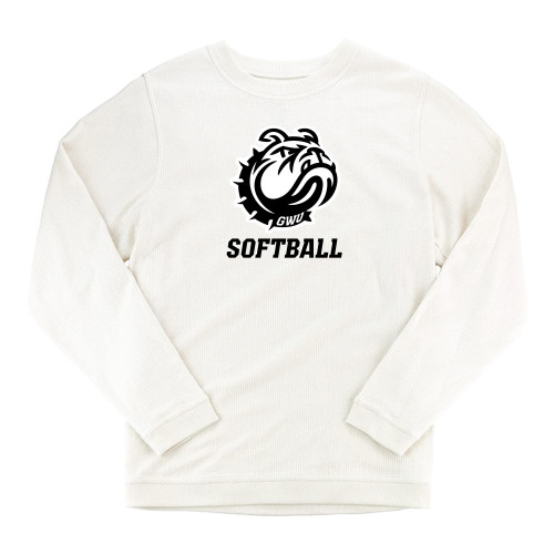  Boxercraft Womens Cream Corded Crew - GWU Softball