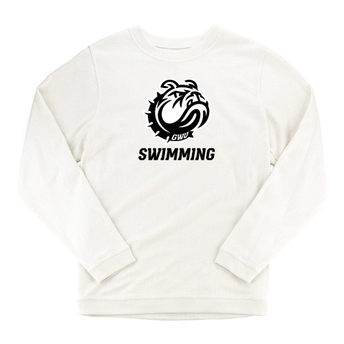  Boxercraft Womens Cream Corded Crew - GWU Swimming