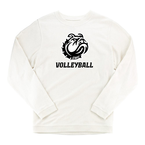  Boxercraft Womens Cream Corded Crew - GWU Volleyball