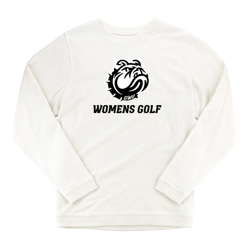  Boxercraft Womens Cream Corded Crew - GWU Womens Golf