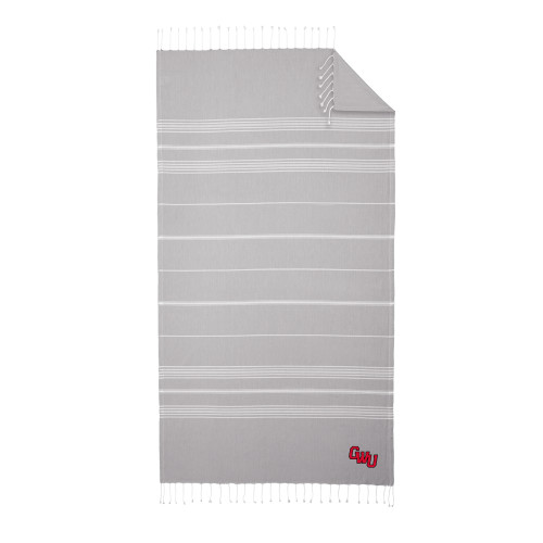  100% Cotton Grey/White Cali Throw - GWU Monogram