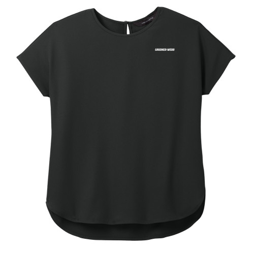  Mercer + Mettle Womens Black Stretch Crepe Crew - Gardner Webb Flat Word mark