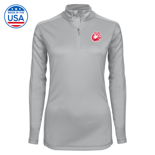  Syntrel Womens Platinum Interlock 1/4 Zip - GWU Mascot Head