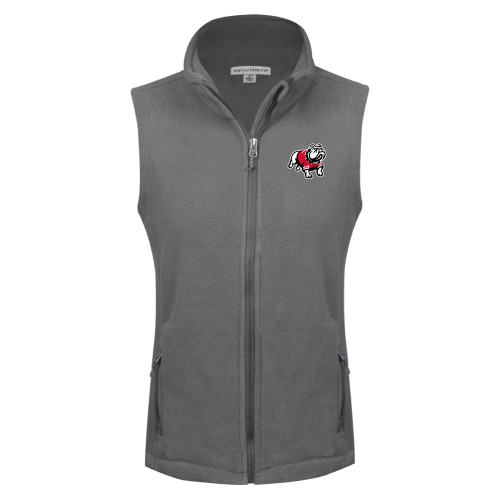  Womens Charcoal Fleece Full Zip Vest - GWU Primary Athletic Mark