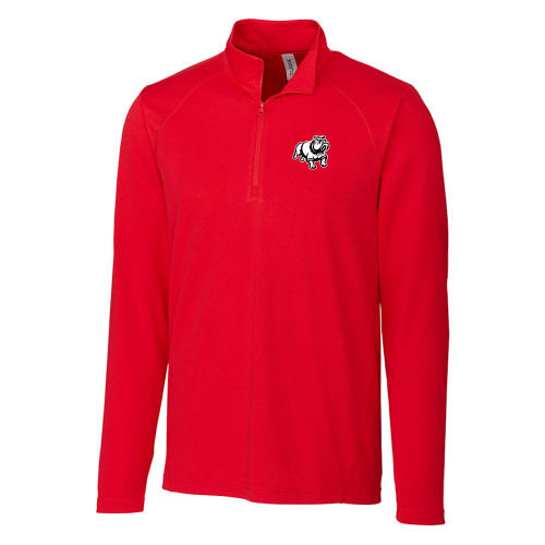  C&B Red Clique Ice Pique Half Zip - GWU Primary Athletic Mark