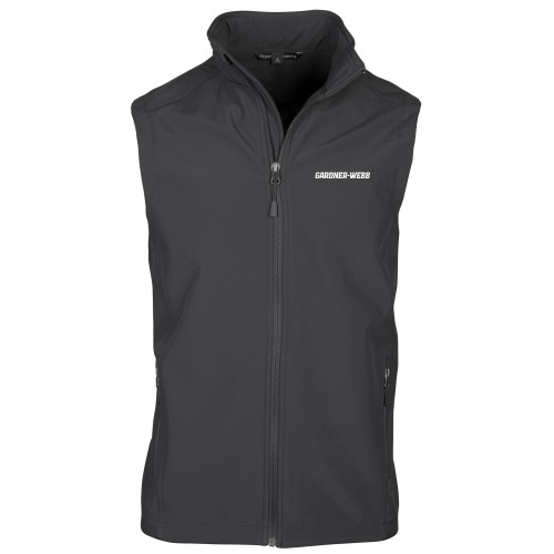  Charcoal Softshell Core Vest - Gardner Webb Flat Word mark