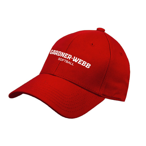  Red Structured Adjustable Pro Style Hat - Gardner Webb Softball