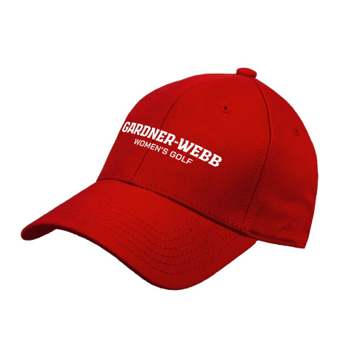  Red Structured Adjustable Pro Style Hat - Gardner Webb Womens Golf