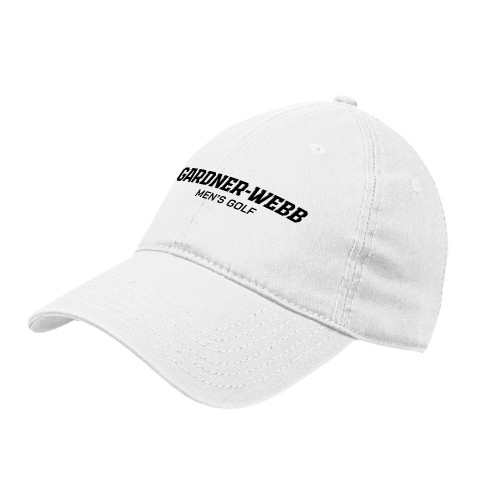  White Unstructured Adjustable Low Profile Hat - Gardner Webb Mens Golf