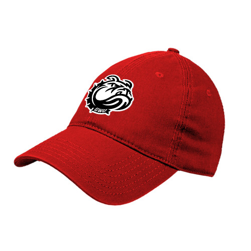  Red Unstructured Adjustable Low Profile Hat - GWU Mascot Head