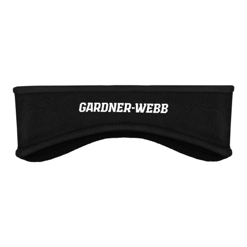  Black Stretch Fleece Headband - Gardner Webb Flat Word mark