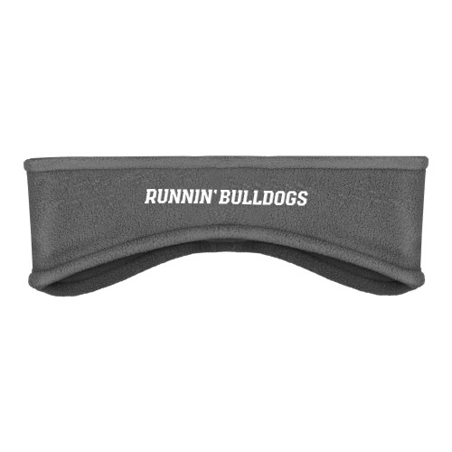  Charcoal Stretch Fleece Headband - Runnin Bulldogs Word mark