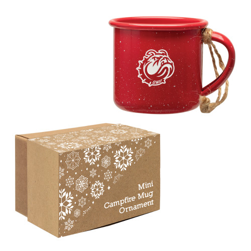  Red Mini Campfire Mug Ornament - GWU Mascot HeadEngraved