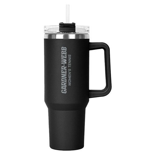  Hippo Black Mug & Straw Lid with Twist Closure 40 oz - Gardner Webb Womens TennisEngraved
