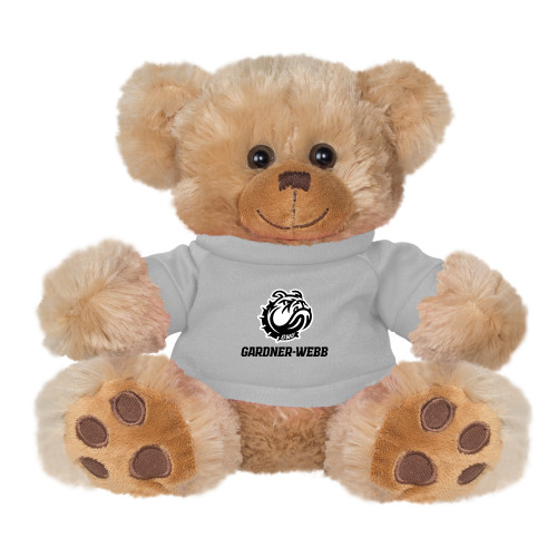  Plush Big Paw 8 1/2 inch Brown Bear w/Grey Shirt - Gardner Webb Athletic Mascot Head Lockup