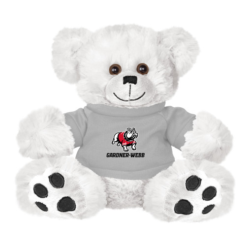 Plush Big Paw 8 1/2 inch White Bear w/Grey Shirt - Gardner Webb Athletic Lockup