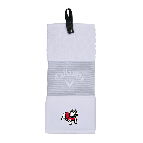  Callaway White Trifold Towel - GWU Primary Athletic Mark
