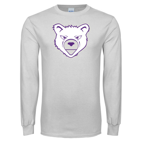  White Long Sleeve T Shirt - Bear Head