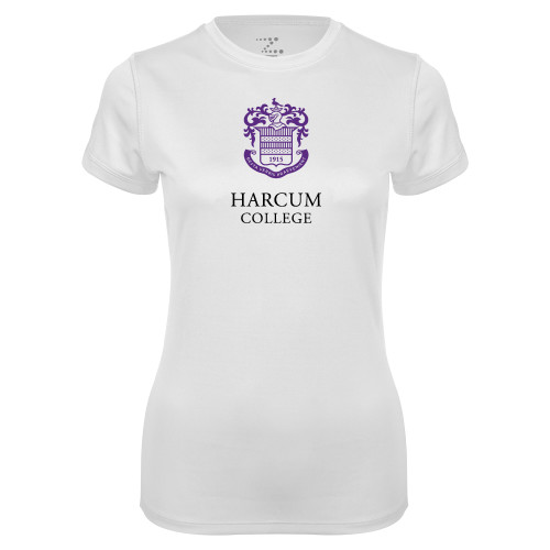  Womens White Performance Tee - Primary Mark