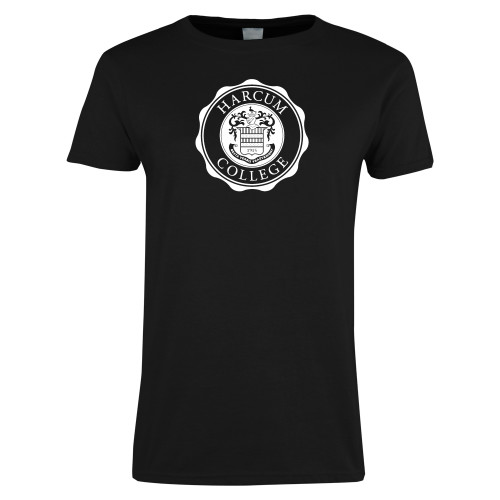  Womens Black Short Sleeve Tee - College Seal