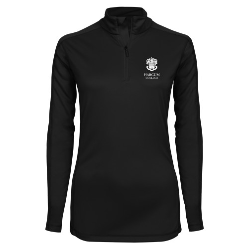  Syntrel Womens Black Interlock 1/4 Zip - Primary Mark