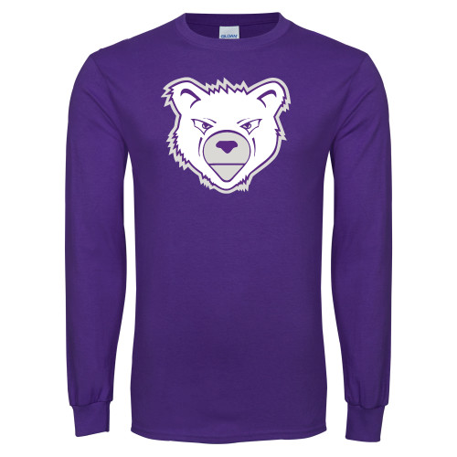  Purple Long Sleeve T Shirt - Bear Head