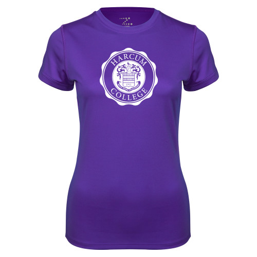  Womens Purple Performance Tee - College Seal