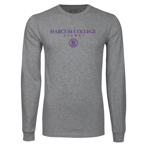  Grey Long Sleeve T Shirt - Harcum College Alumni