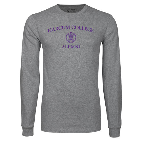  Grey Long Sleeve T Shirt - Harcum College Alumni