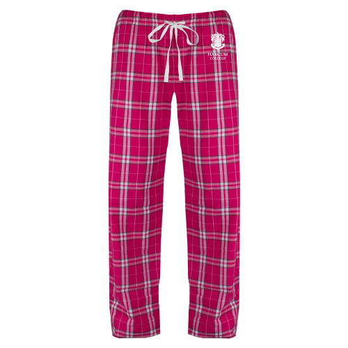  Womens Dark Fuchsia/White Flannel Pajama Pant - Primary Mark